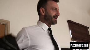 ”Big Breasted & tattooed Miss Trixx squirts so much while she is roughly pounded by her m”