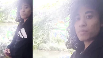 Asian twink Jon Arteen jerks off outdoors, precum dripping before thick cumshot