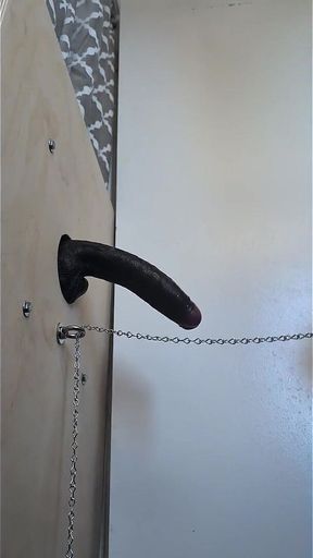 Sissy Maid in Bondage Sucking and Fucking Her Dildo