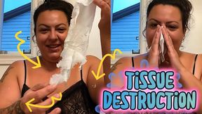 Your Pretty Snotty Goddess Malory Destroys Tissues & Makes it Rain - Candid Nose Trumpet Fun! - Loud Nasal Blows & Tissue Destruction – No Makeup, All Play!