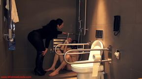 Deepthroated, then fucked and ruined with his head in the toilet: a city break with Matriarch Ezada Sinn