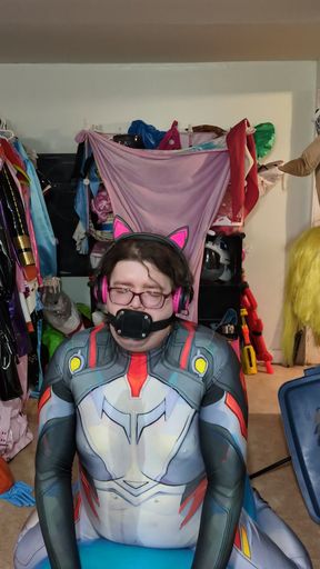 Peni Zentai Cosplay Dildo Gagged Inflatable Hump Drool