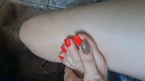 Braga Feet - Worship My Long Fingers With Red Nails