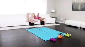 Horny lesbian teens experiment with eating and licking pussy