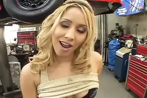 In workshop the sexy blonde Isis loves getting her hole