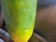 Black Girl Masturbates with Cucumber
