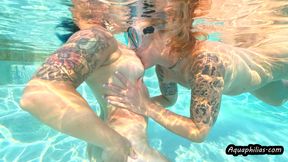 Aquaphilias- Kelli Curtis and Lemew- Sapphic bathing in swimsuits in the pool