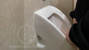 caught the guy pissing in the next urinal