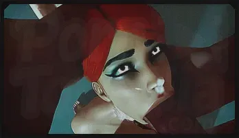 Curvy Redhead Hentai Babe with Massive Ebony Cock