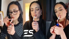 Three clips: smoking cigarettes with menthol balls