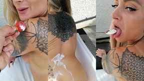 video bonus fraise et chantilly apres mettre faite remplir le creux des ...