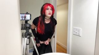 Warm Punk Crossdresser Jacking Off