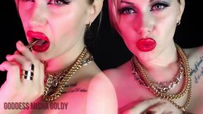 My lips will forever leave their red imprint on your soul!