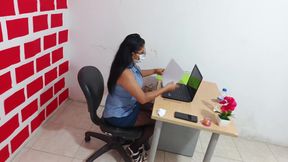 The Boss Subdues Her Employee and Ends up Fucking Him in the Office