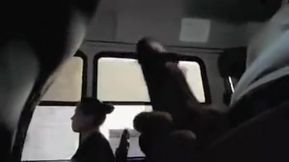 Fatty amateur on bus pretends not to see my cock