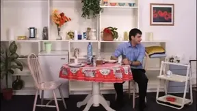 Real life girl gets slammed on living room table