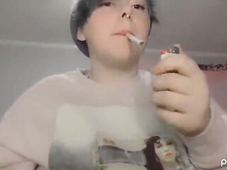 Smokin' and Self Titty Suck