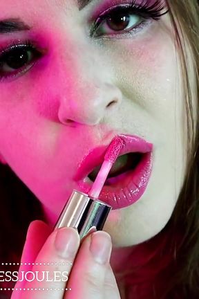 Pretty Pink Lipstick Kissing Asmr