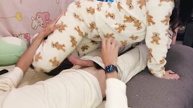 My friend’s boyfriend begged for a creampie while I fucked him missionary