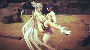 Angewomon Stand and Carry POV - Digimon Hentai Parody