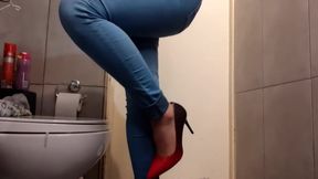 Compilation of Wetting my Jeans and pouring out from my High Heels and Pants