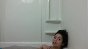 Latina Girl Naked  in Bathtub