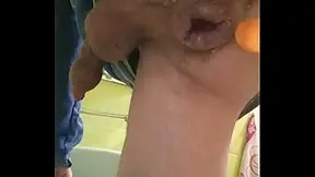 I plow my gaping asshole, and after fisting I spit out natural lube