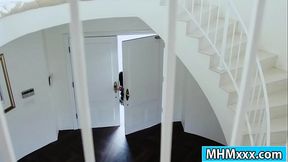 Brigette fucks Angel with a huge dildo