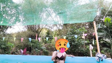 Naked pool fucking caught on cam by the lifeguard