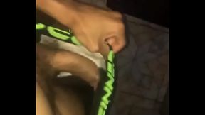 Straight Friend Proves His Big Cock in Amateur Gay Masturbation Scene
