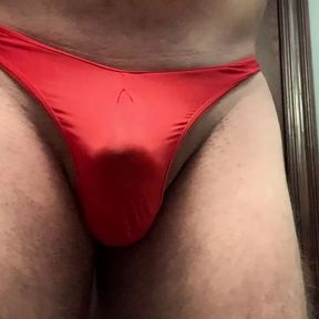 Jerking in teenage daughters friend red thing