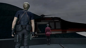 'Busty Airline Heist': Ada Wong sheds clothes mid-flight exposing ample bosom and petite derri&#x00E8;re to eager gazes.'