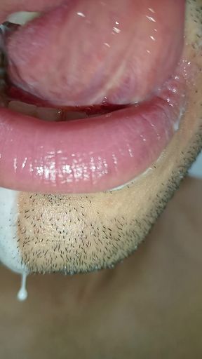 I Love Cum in My Mouth, Tongue Long Tongue, Kiss, Six Pack, Fitness Gym, Submissive, Women's Lingerie