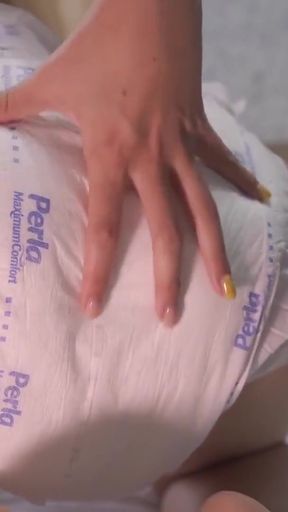Spectacular moment from &quot;Baby tears up an adult diaper!&quot;