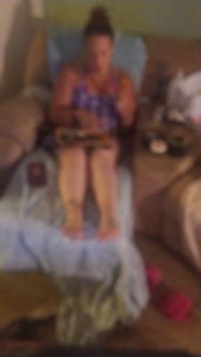 Caught filming up roommate's mini skirt while she smokes cigarettes