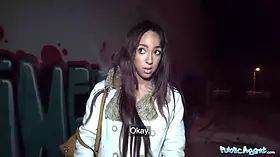 Public agent when she saw the size of his Big Cock she dreamed it deep in her labia