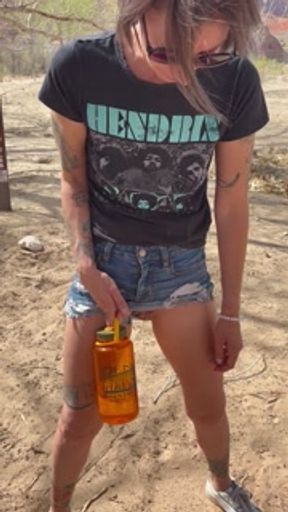 Piss Slut pissing with MeGenX on road trip