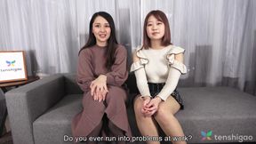 Horny Lounge Girls, Mio Yoshikawa and Asuka Suzumura in a Lesbian Show