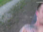 CZECH HUNTER 376 -  Handsome Hunk Rides A Cock Raw On A Wooden Bench