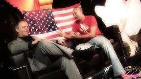 Threesome with blonde big boobed MILF at the TV audition