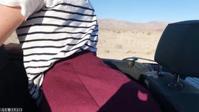 ”Public teen sex in the convertible car on a way to Las Vegas - Eva Elfie”