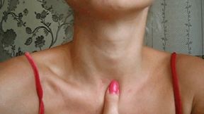 pressure on the jugular cavity (throat)