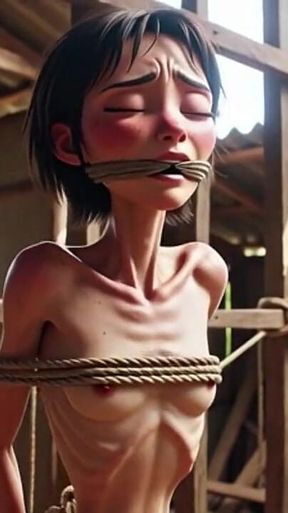 Extremely Skinny Girl in Bondage - Desperate in Brazilian Construction Site