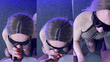 Latex Mistress Drains Her Slave – Deepthroat Strapon Worship & Balls Emptying