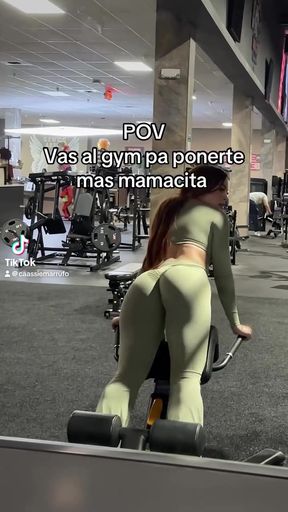 Woman on a treadmill in a gym