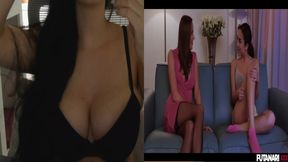 Futa bulges then wrecks her tiny bestie with sloppy cumshot