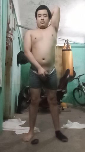 Jesus in boxer pulling his penis 158