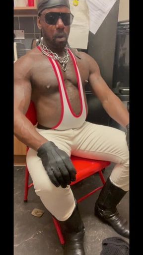 Black Bodybuilder Smoking,  Posing, Muscle Flexing &.Cumming