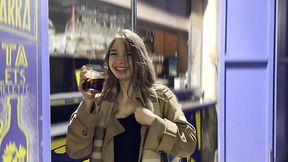 Perverted Russian babe was ready to fuck on a first date wearing hot lingerie and stockings