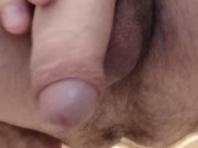 Morning pissing on the toilet.